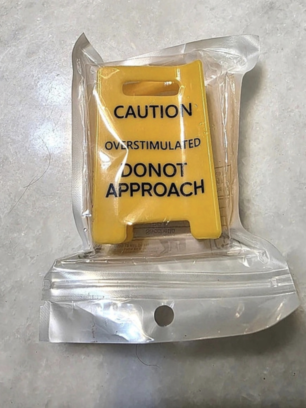 Caution Overstimulated Do Not Approach Hair Claw Clip Yellow